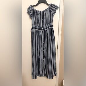 Stripe off shoulder dress